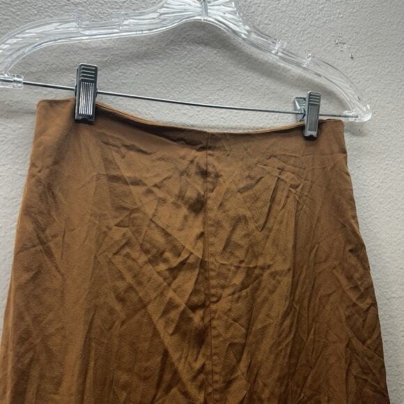 Tibi Designer Skirt 100% Silk Brown Asymmetric Size 00 XS Festival Indie Fairy - Picture 2 of 10
